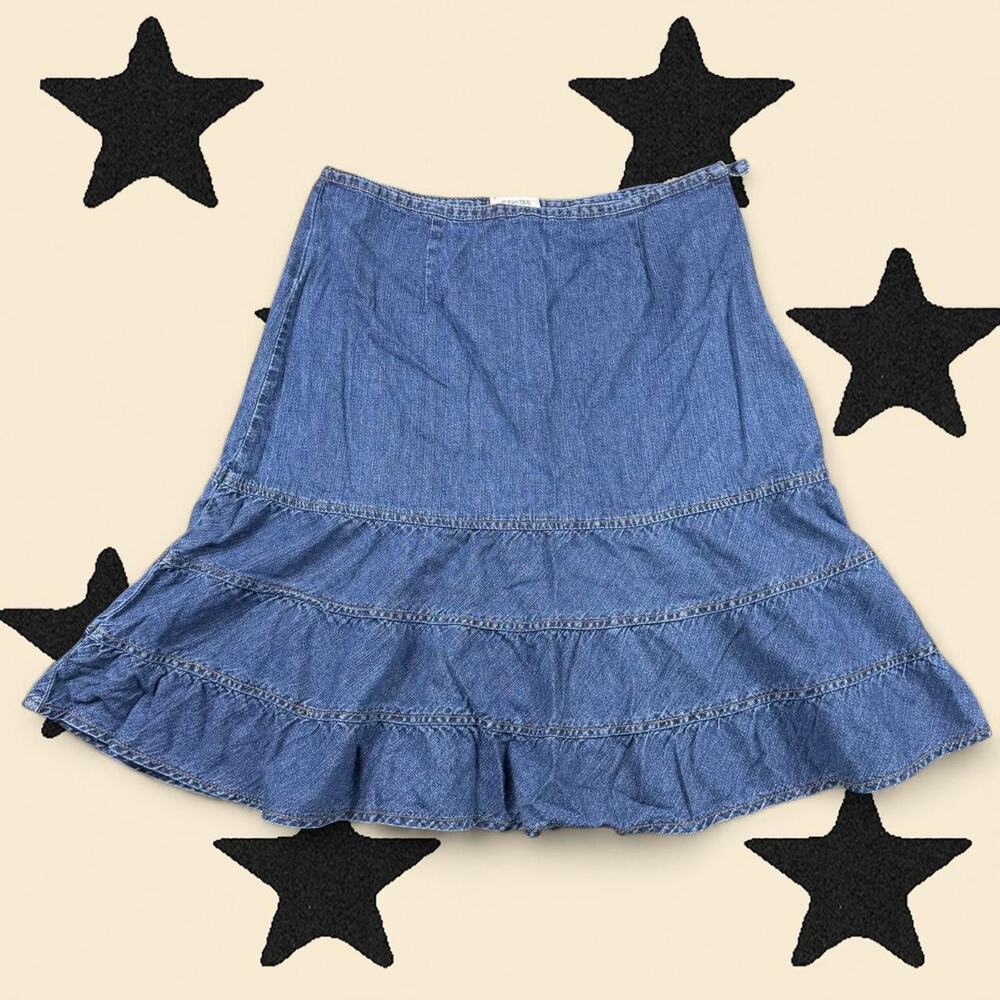 ★ St. John's Bay blue denim midi skirt ★